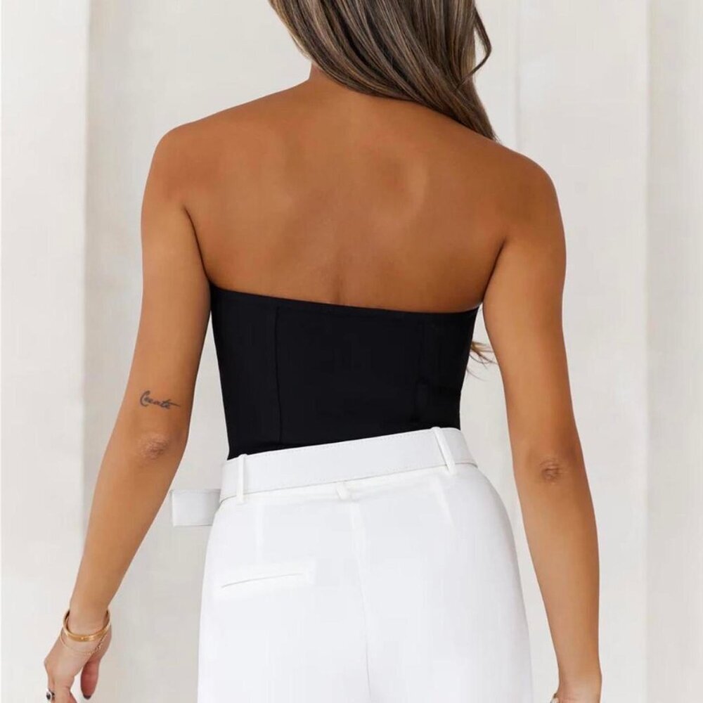 Hello Molly Exposure Bandage Strapless Corset Top Black - Picture 3 of 8